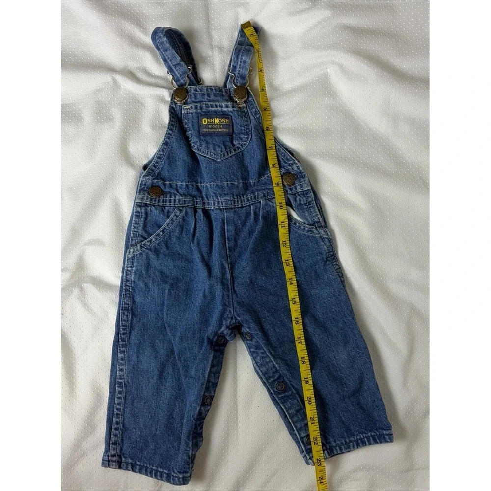 Vintage 90s OshKosh B'Gosh Denim Overalls 12M Made USA Baby